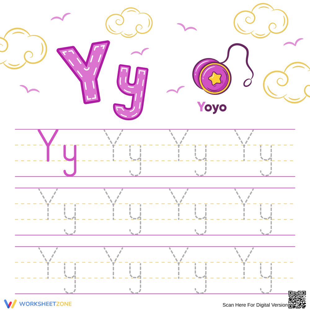 Letter Y Tracing Worksheet | Essential Preschool Printable - Page 1
