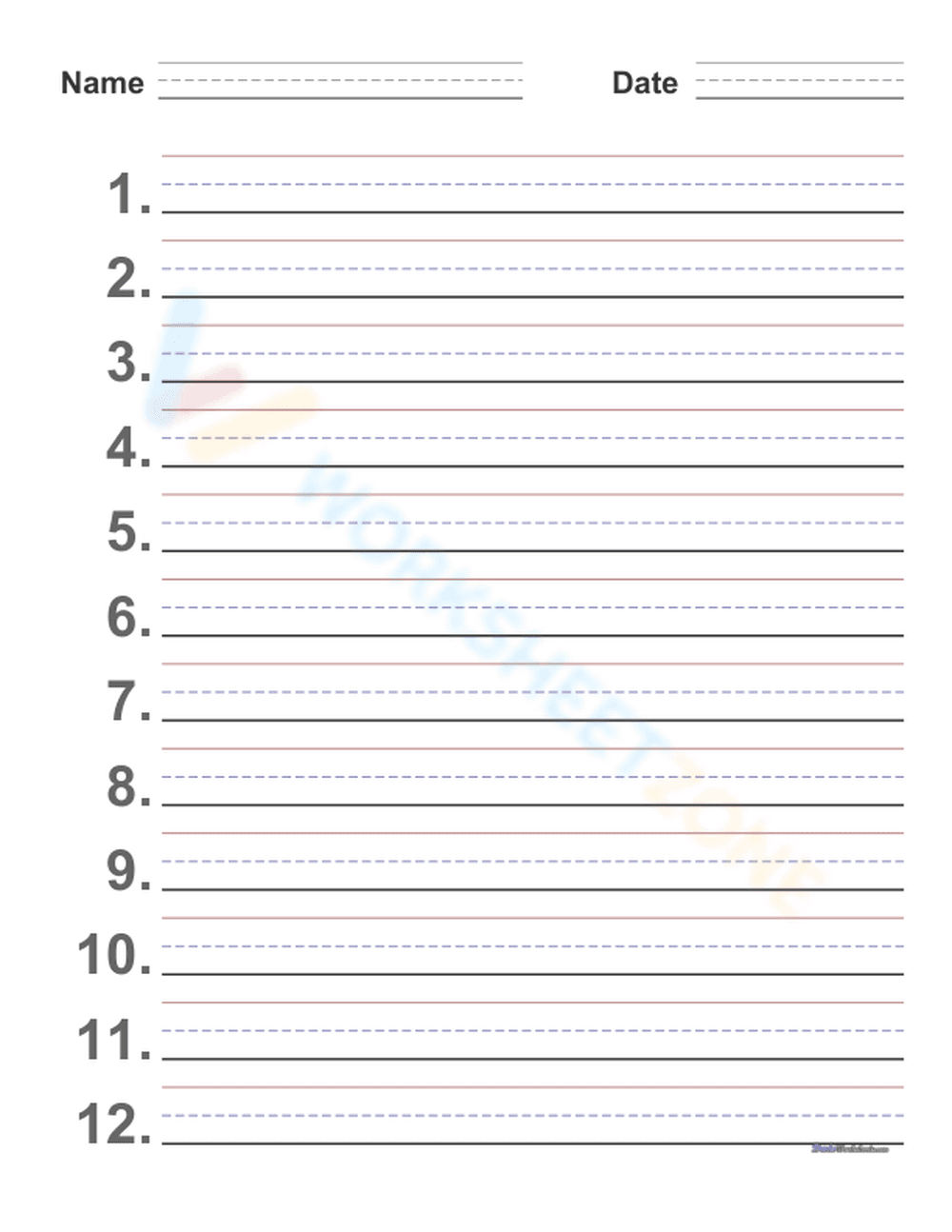 Handwriting Template: Blank Practice for Students - Page 1