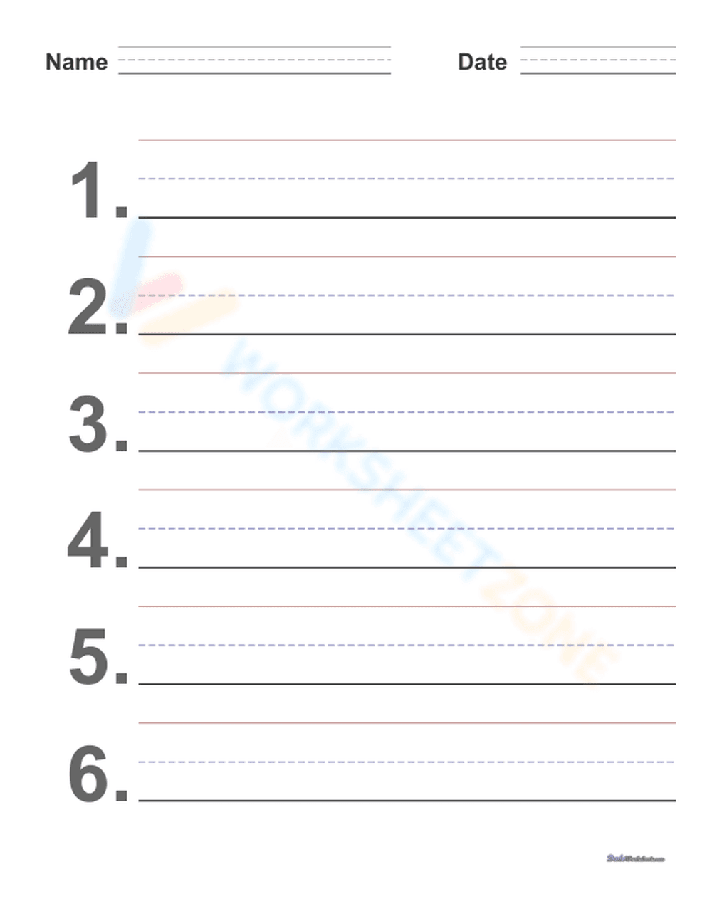 Handwriting Sheet: Blank Practice for Kids - Page 1