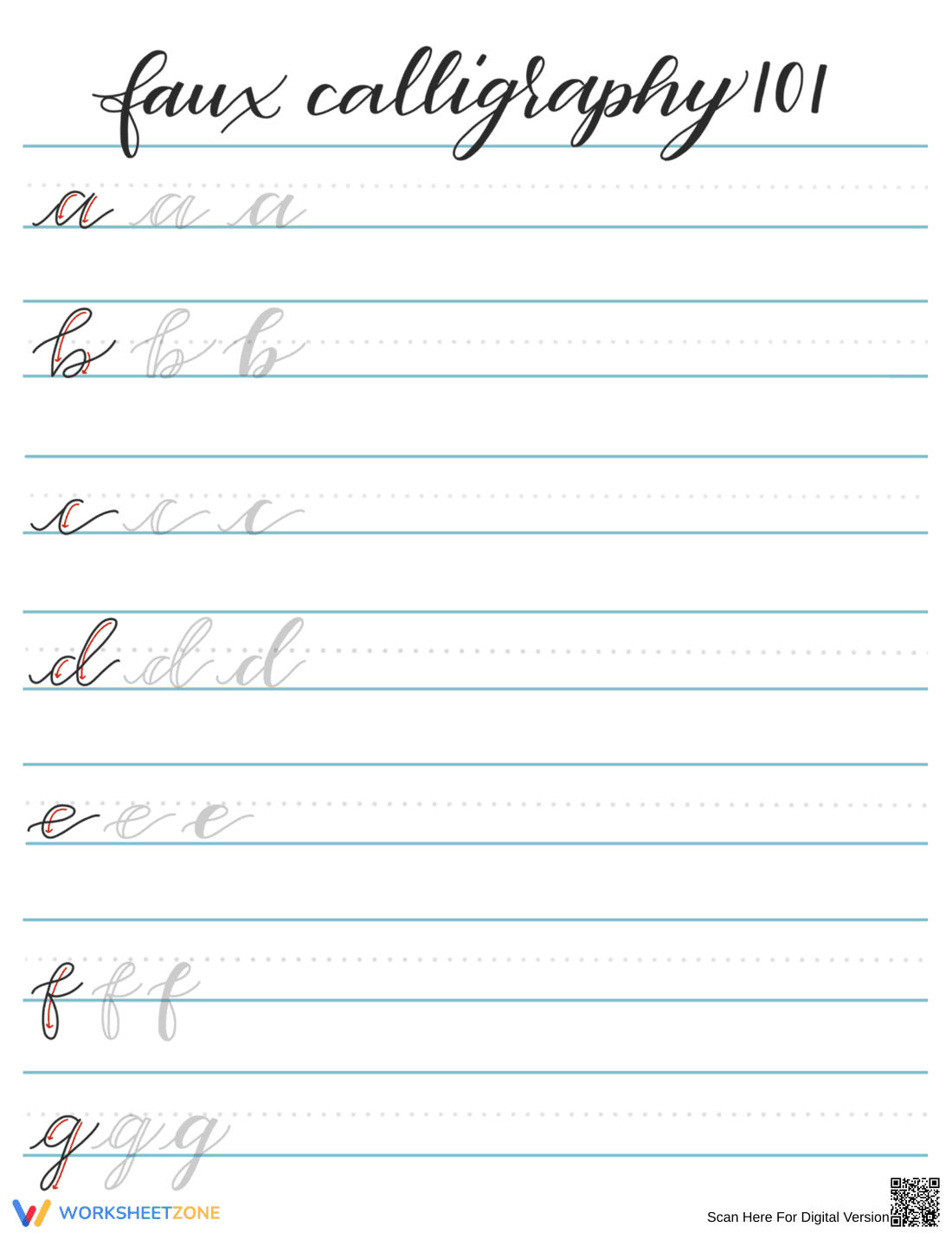 Calligraphy Practice Sheet: Improve Your Skills - Page 1