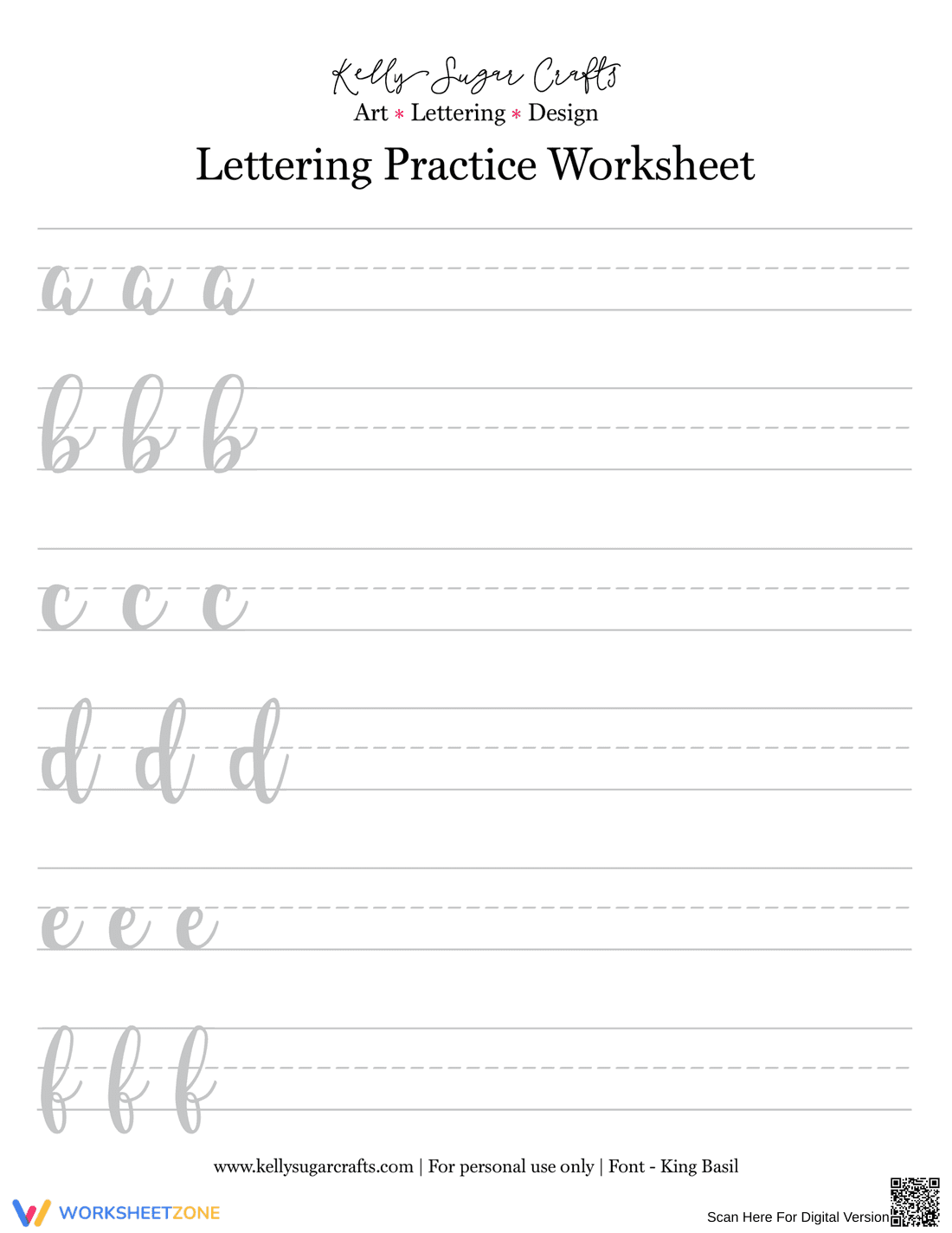 Calligraphy: A-Z Letter Practice Worksheet - Page 1