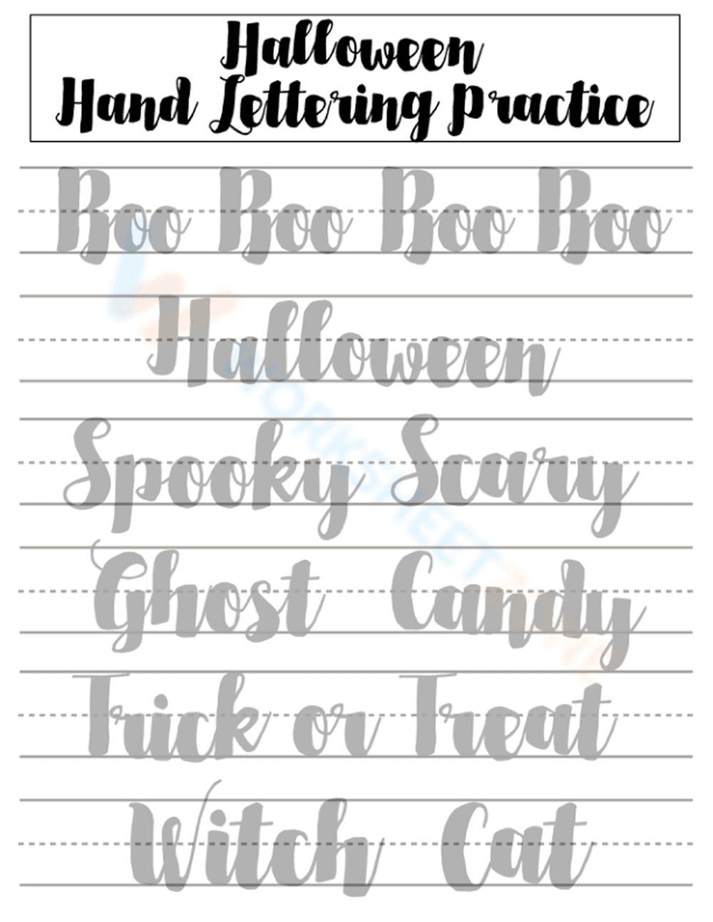 Halloween Handwriting Worksheet | Grade 1 Printable - Page 1