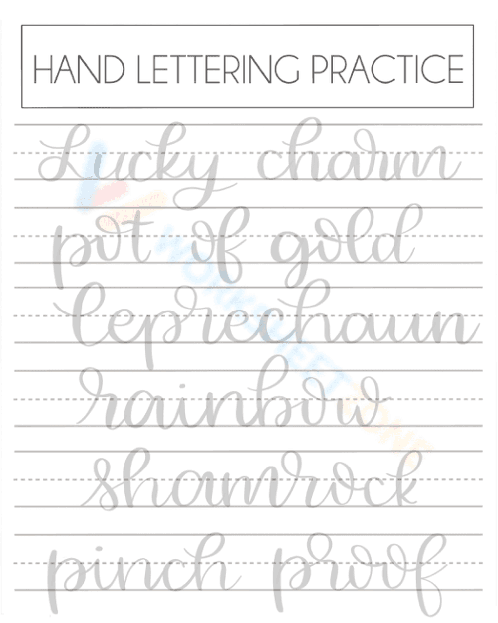 St. Patrick's Day Hand Lettering | Printable K-2 Worksheet - Page 1