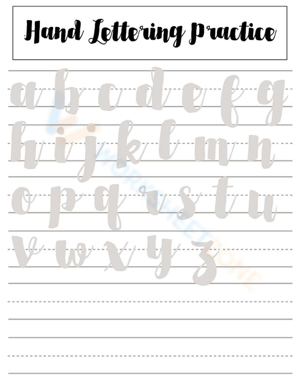 Creative Hand Lettering Practice Sheet - Page 1