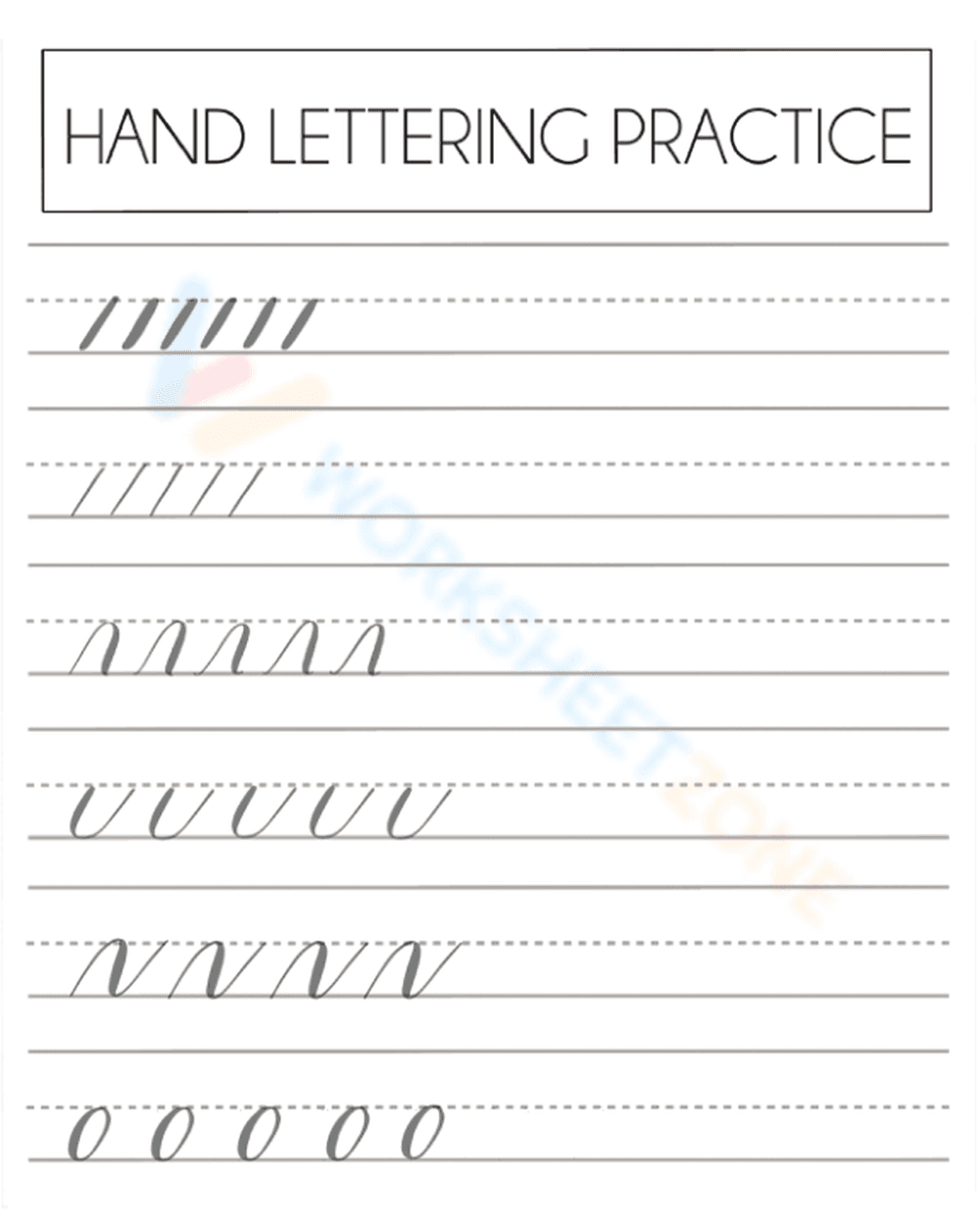 Basic Handwriting Strokes Practice - Page 1