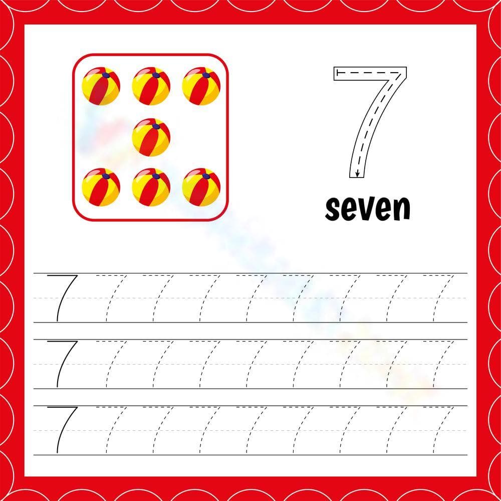 Handwriting Numbers from 1-10 Practice Sheet - Page 1