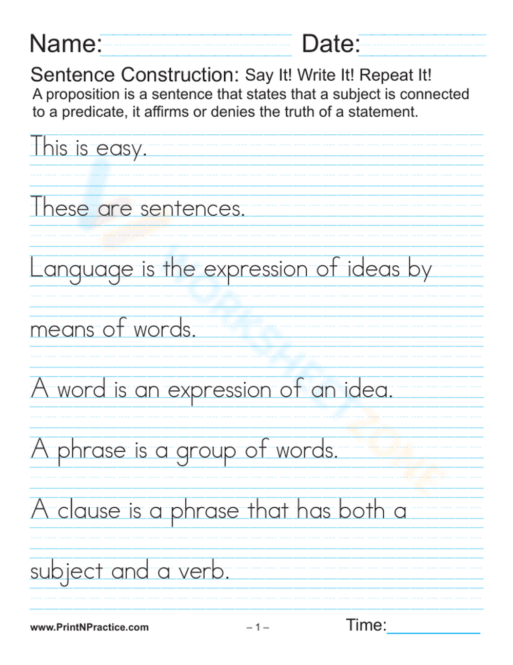 Building Better Sentences: Sentence Construction Practice - Page 1