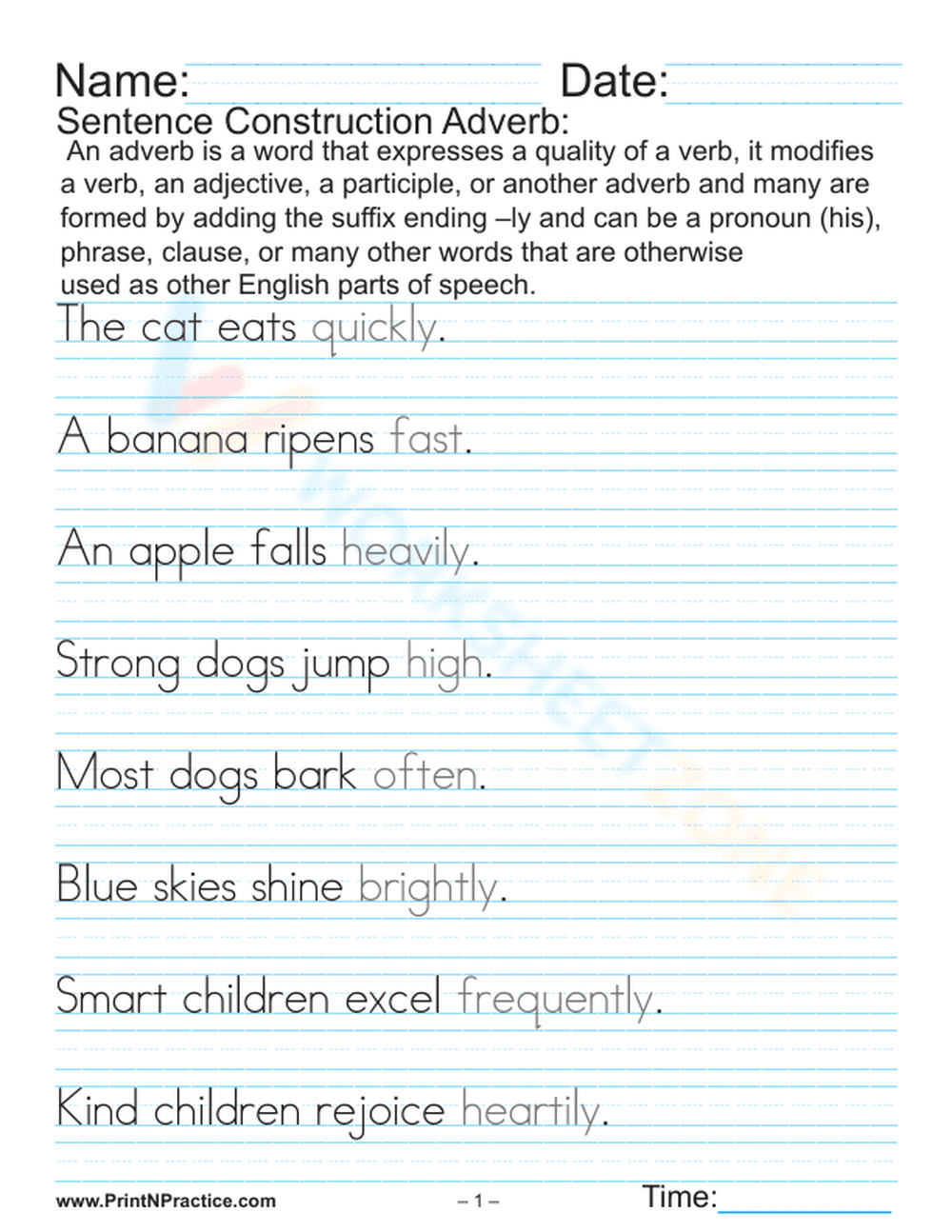 Mastering Adverbs: Usage and Identification - Page 1