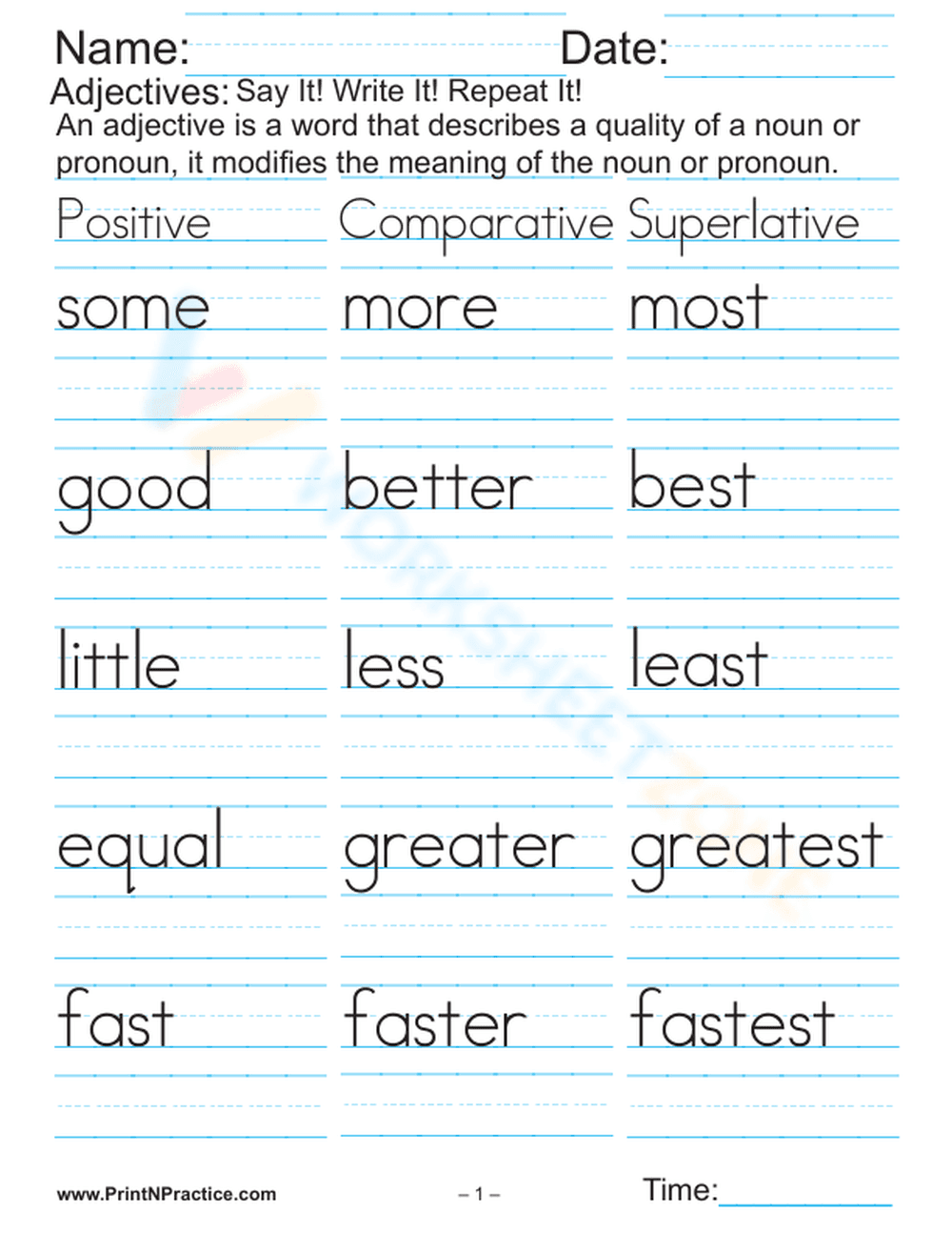 Improve Handwriting with Daily Practice - Page 1