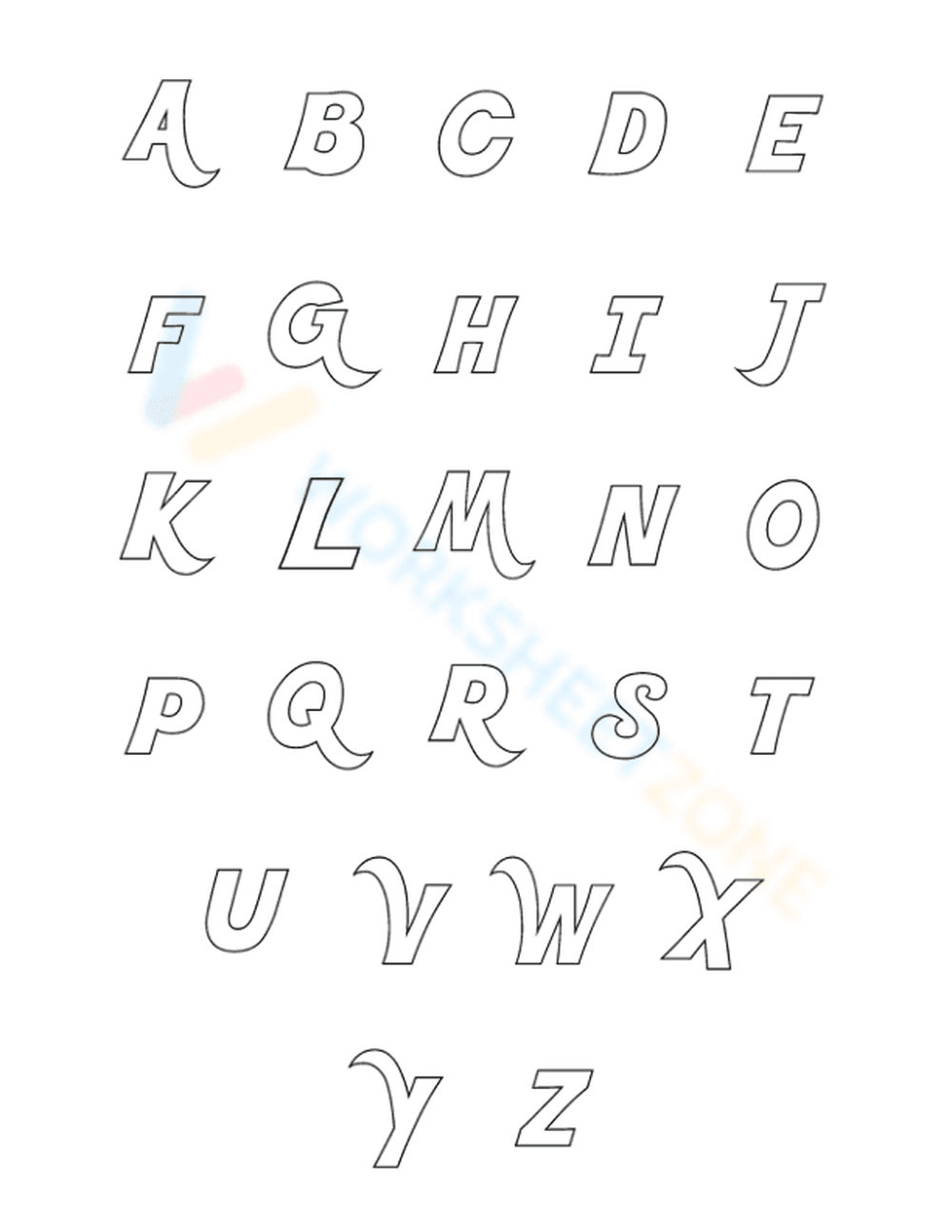 Fancy Bubble Letters: A Stylish Worksheet for Art - Page 1