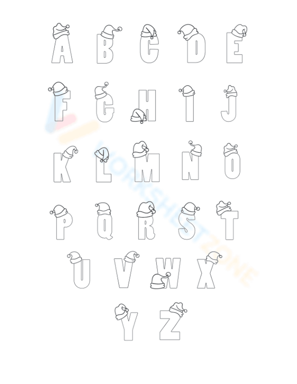 Christmas Bubble Letters: A Festive Holiday Worksheet - Page 1