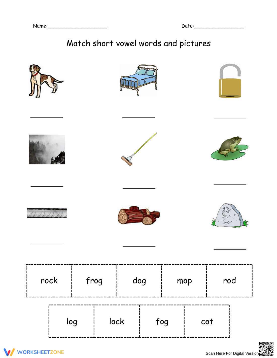 Explore the Short O Vowel Sounds Worksheet - Page 1