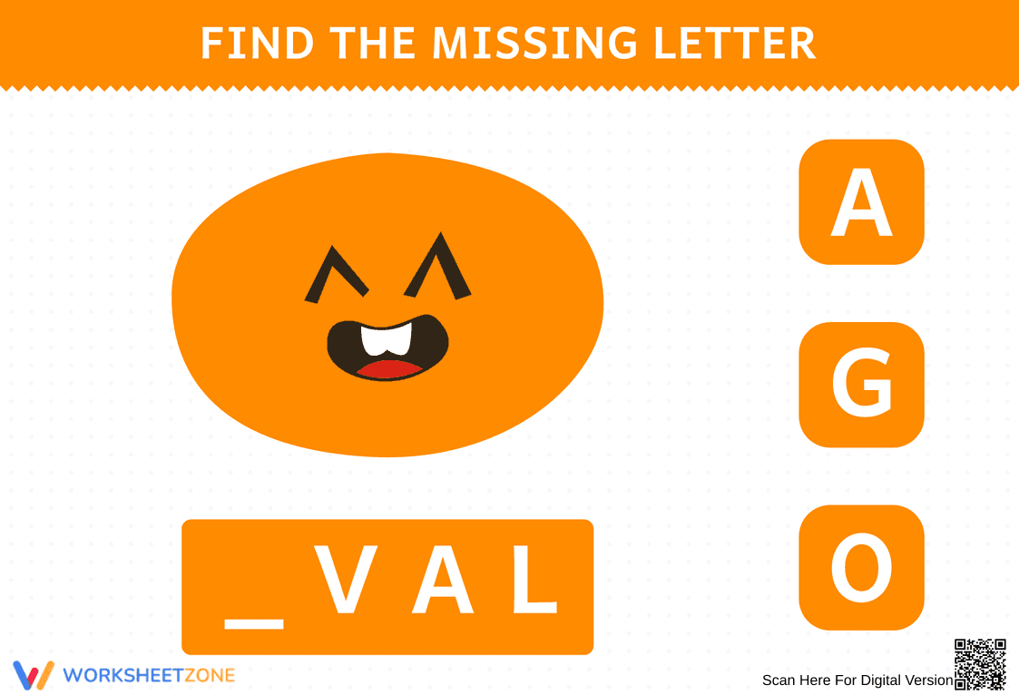 Fun Word Puzzle – Find the Missing Letter in OVAL - Page 1