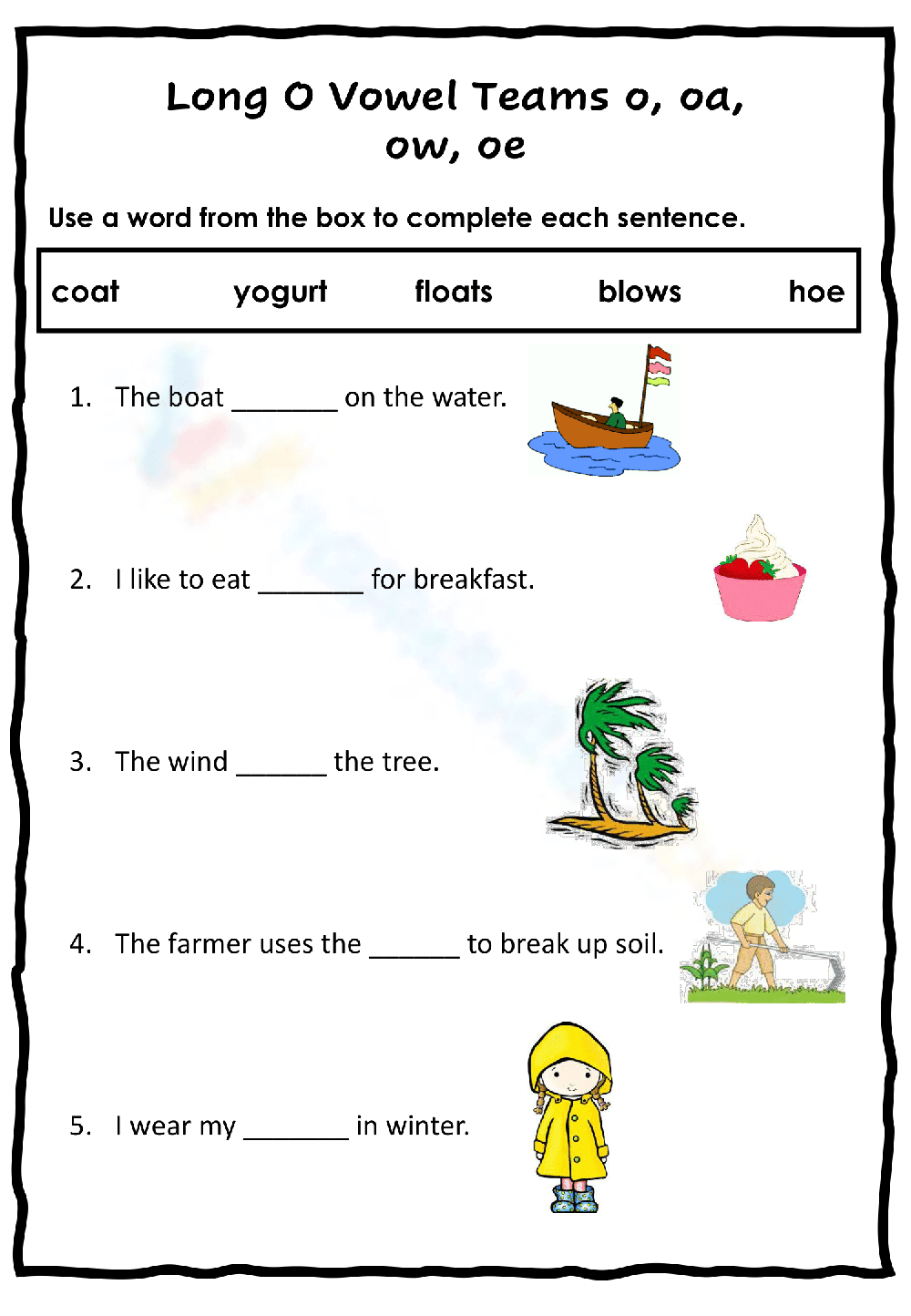 Interactive Vowel Teams Worksheet - Page 1