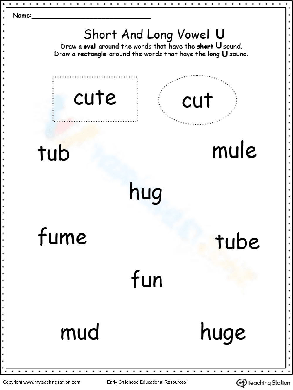 Discover Vowel U Sounds - Page 1