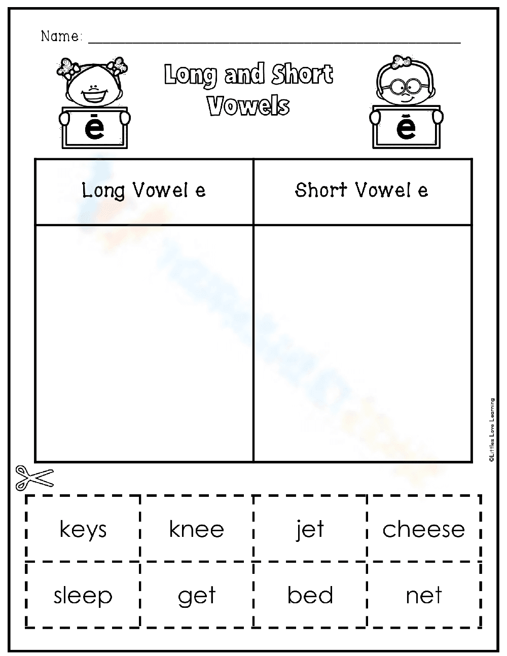 Identify Vowel Sounds - Page 1