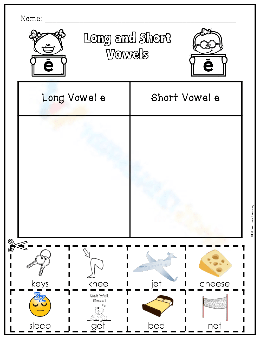 Vowel E Sound Exercise - Page 1