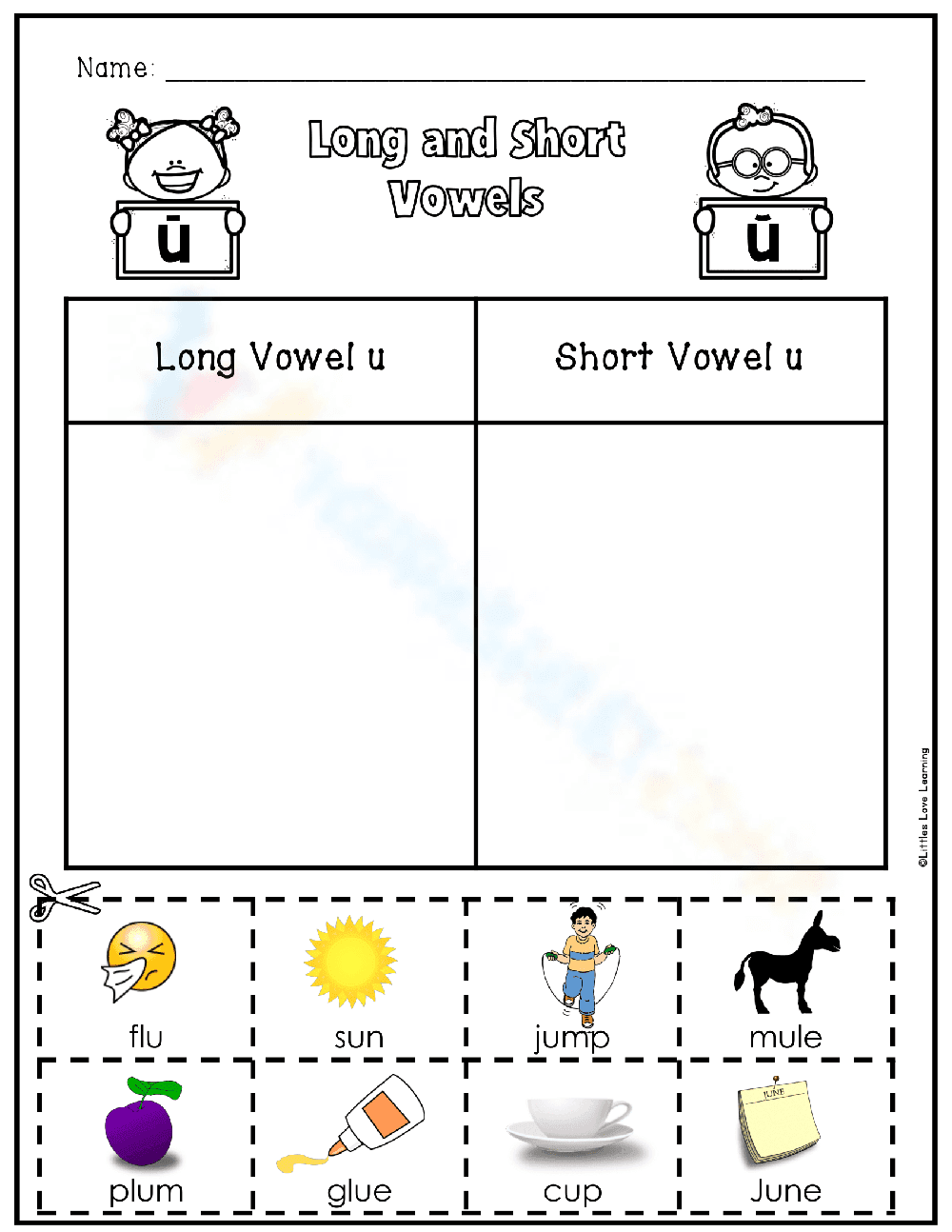 Sorting Long and Short Vowels - Page 1