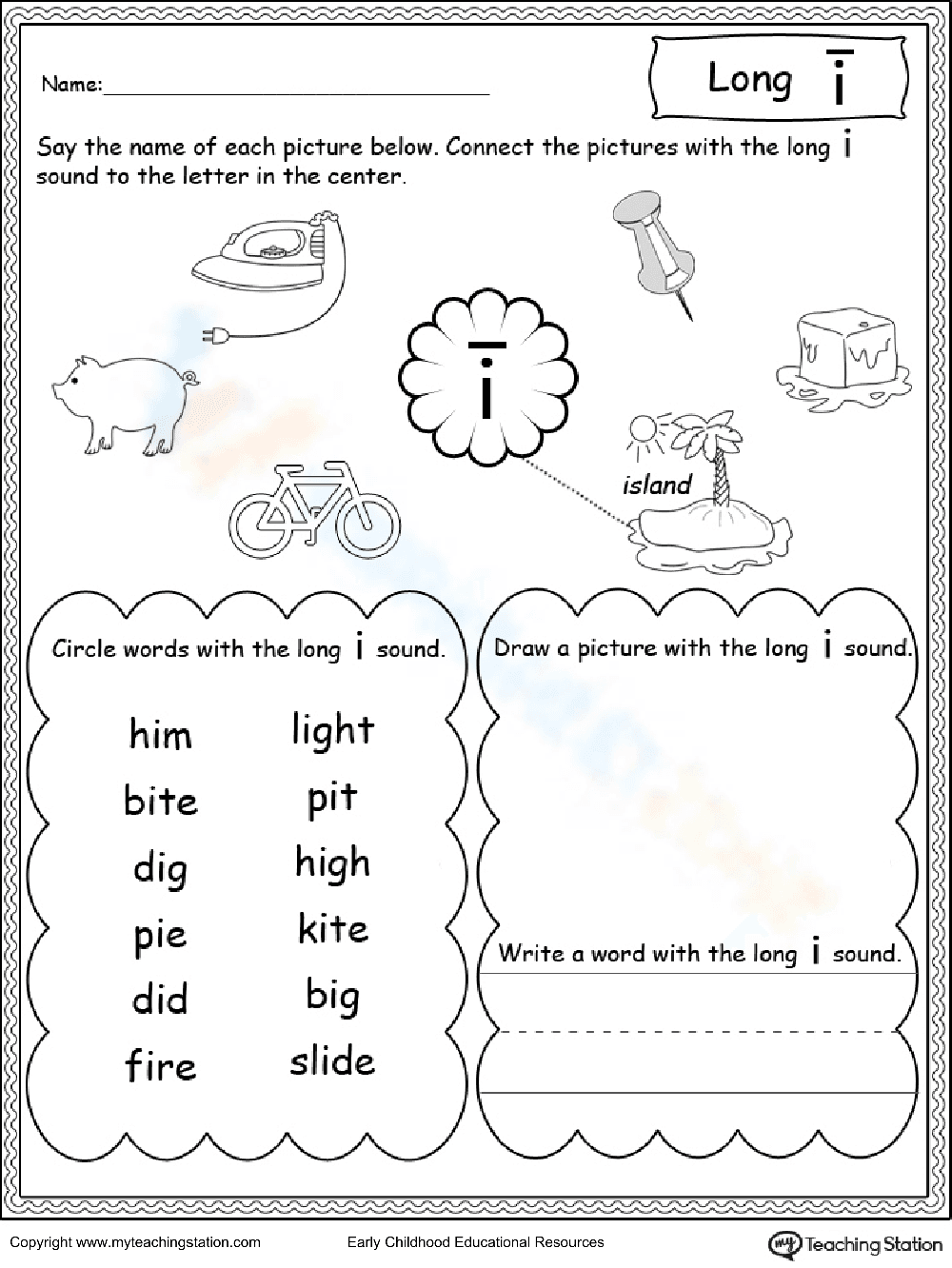 Practice Phonics with Long I Sound - Page 1