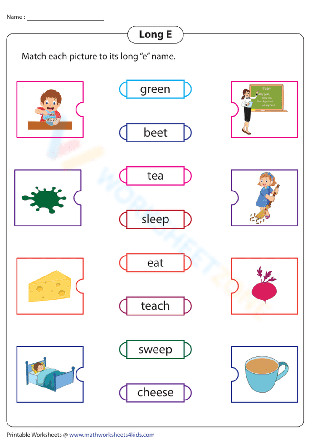 Matching Practice for Long E Pictures - Page 1
