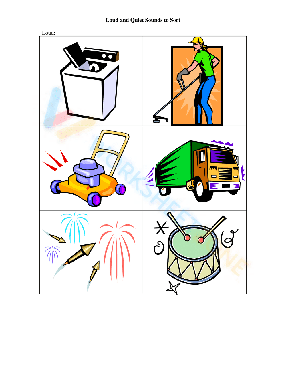 Loud And Quiet Sounds Sort - Page 1
