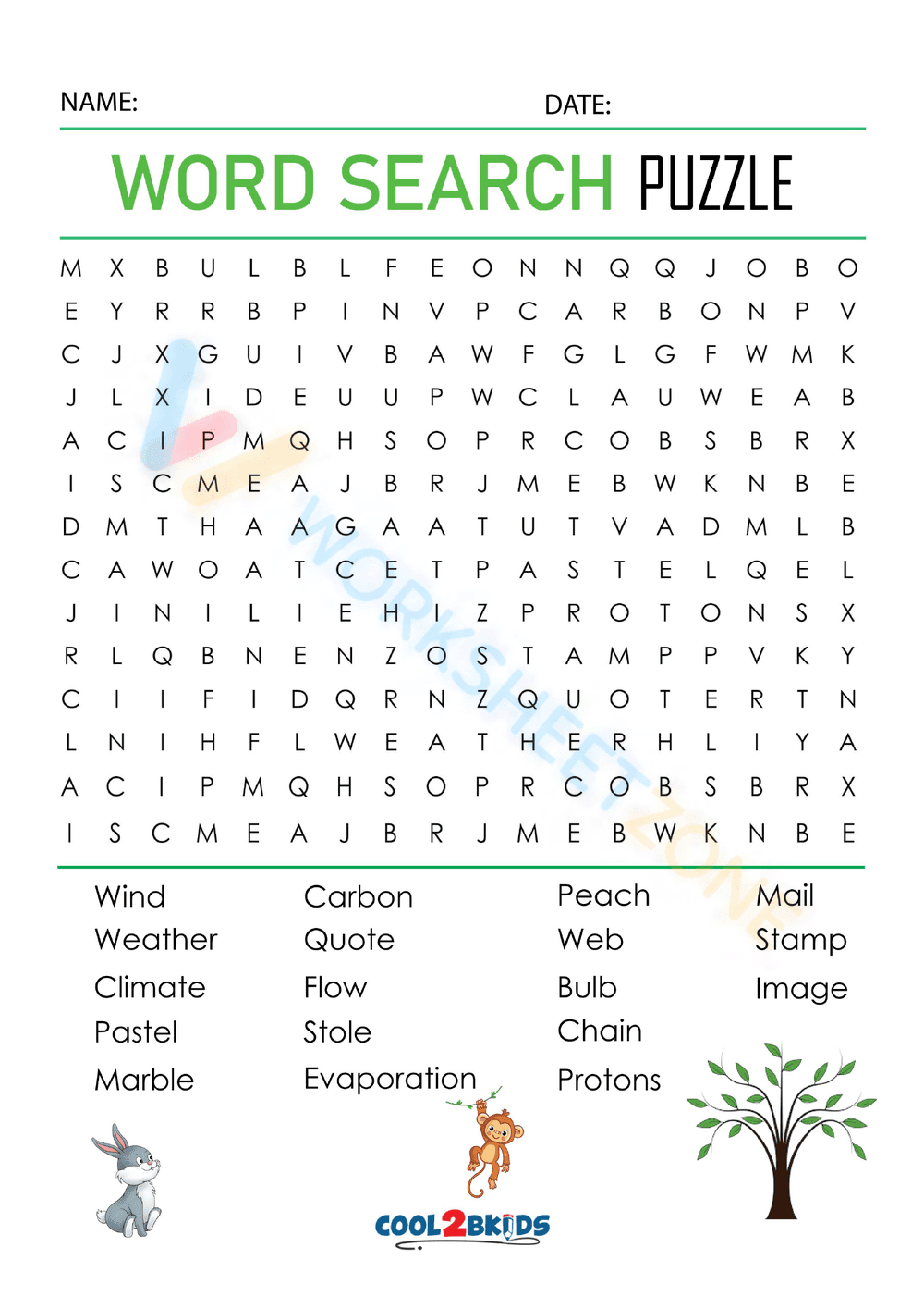 4th grade word search 5 - Page 1