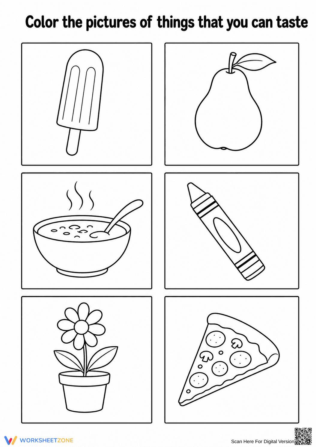 Grade 5 5 Senses Taste Worksheet | Printable Science - Page 1