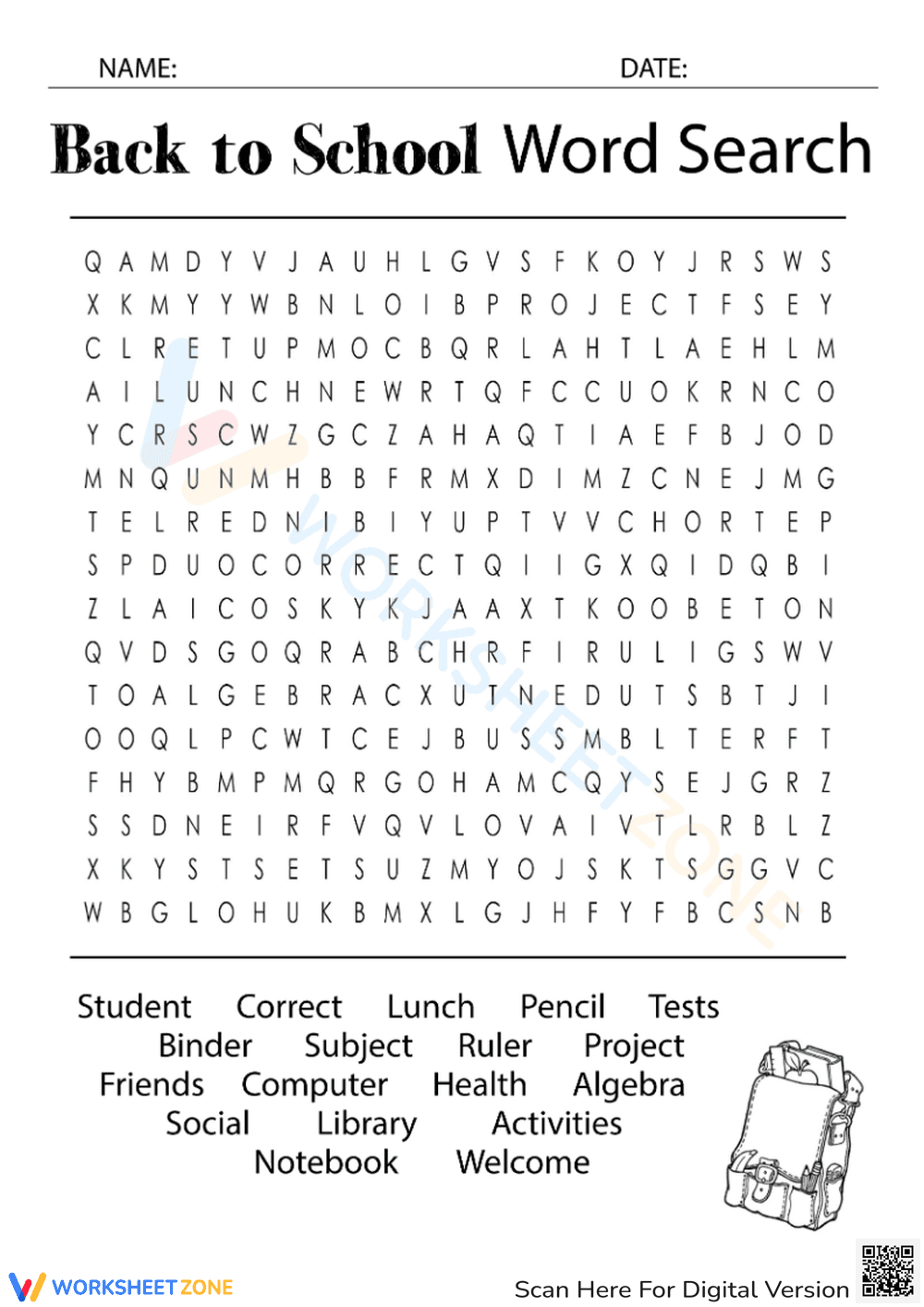 5th Grade Word Search 2 - Page 1
