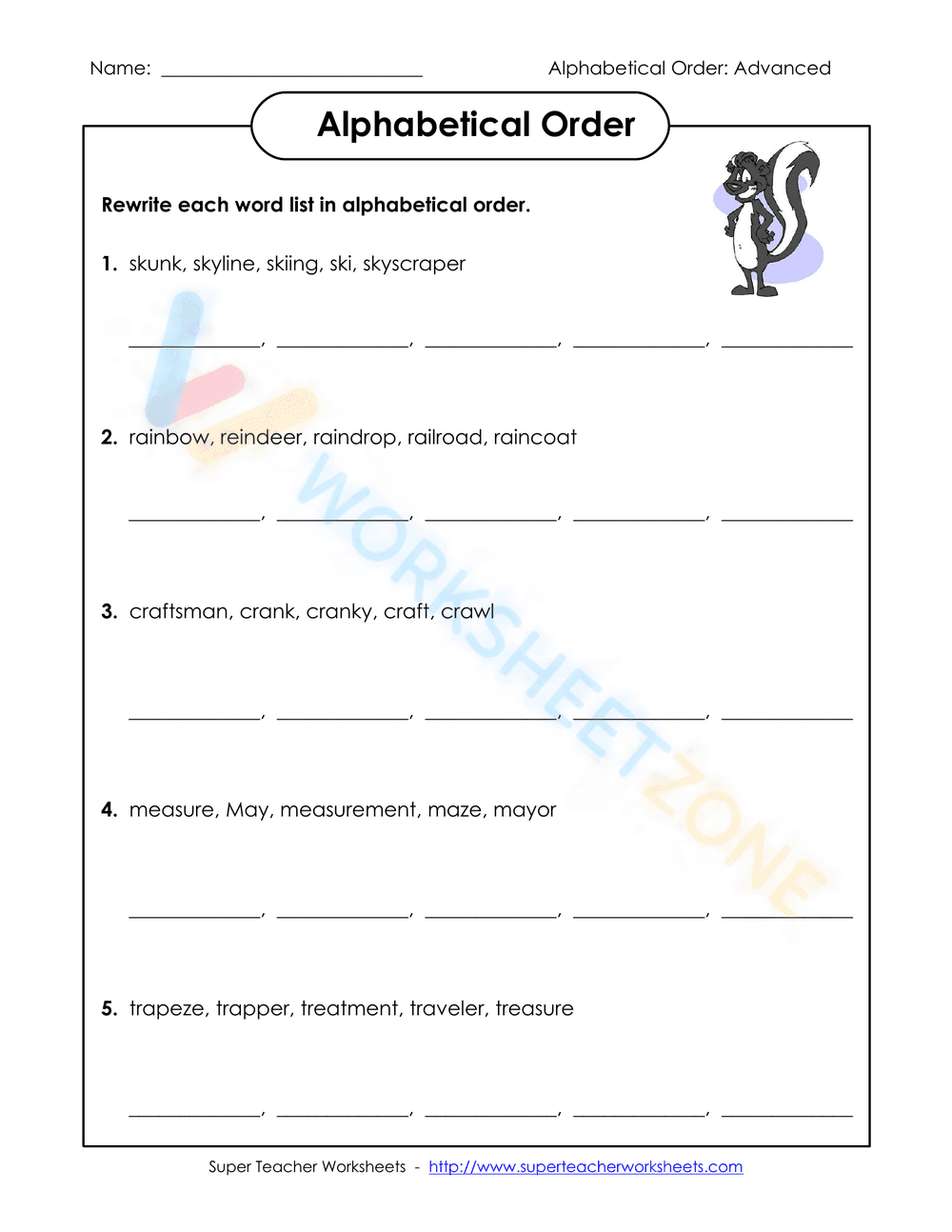 alphabetical order worksheets 1 - Page 1