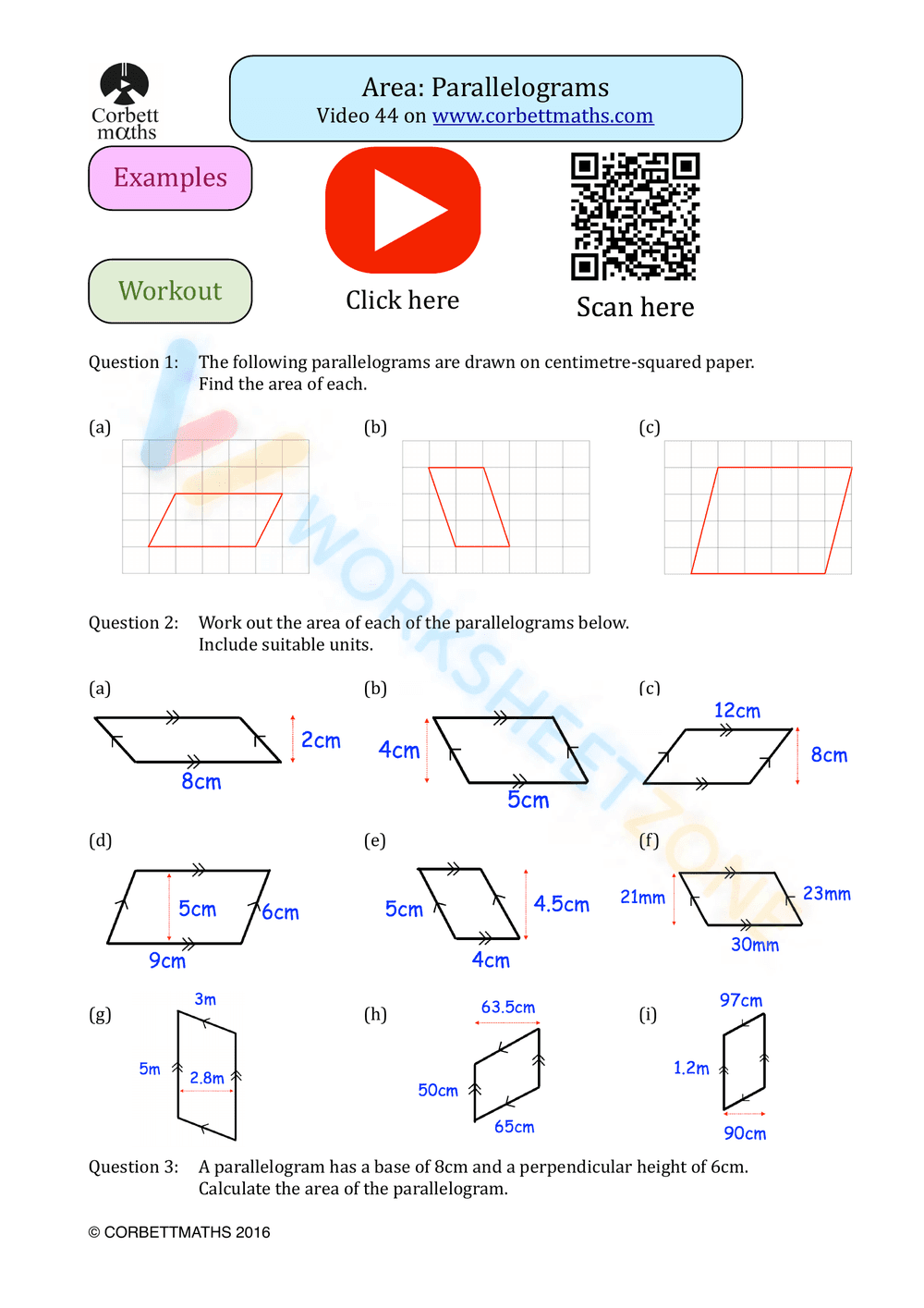 Area of a Parallelogram - Page 1