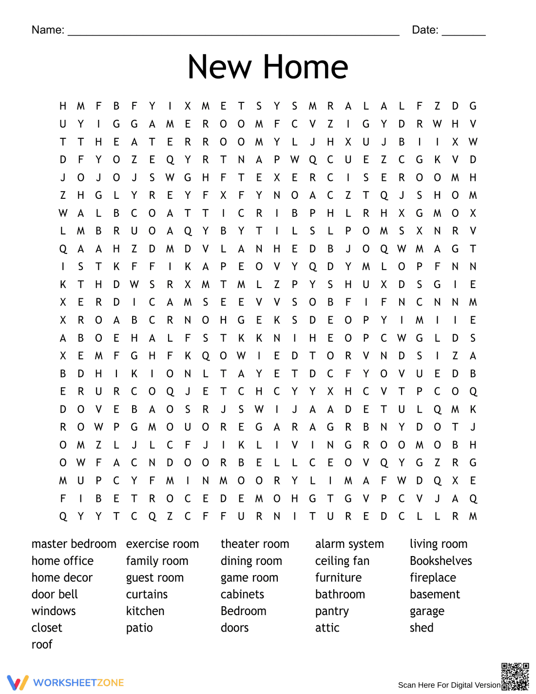 Printable House Vocabulary Word Search | Grade 5 ELA - Page 1