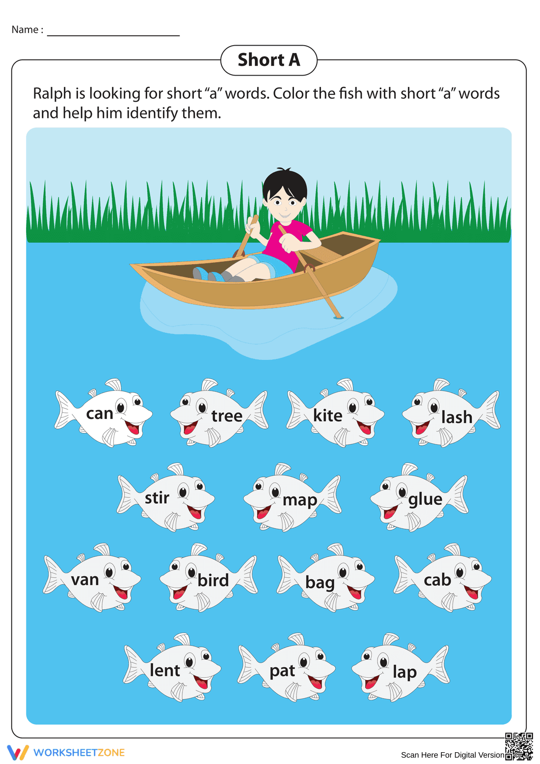 Grade 1 Short A Vowels — Printable No-Prep Worksheet - Page 1