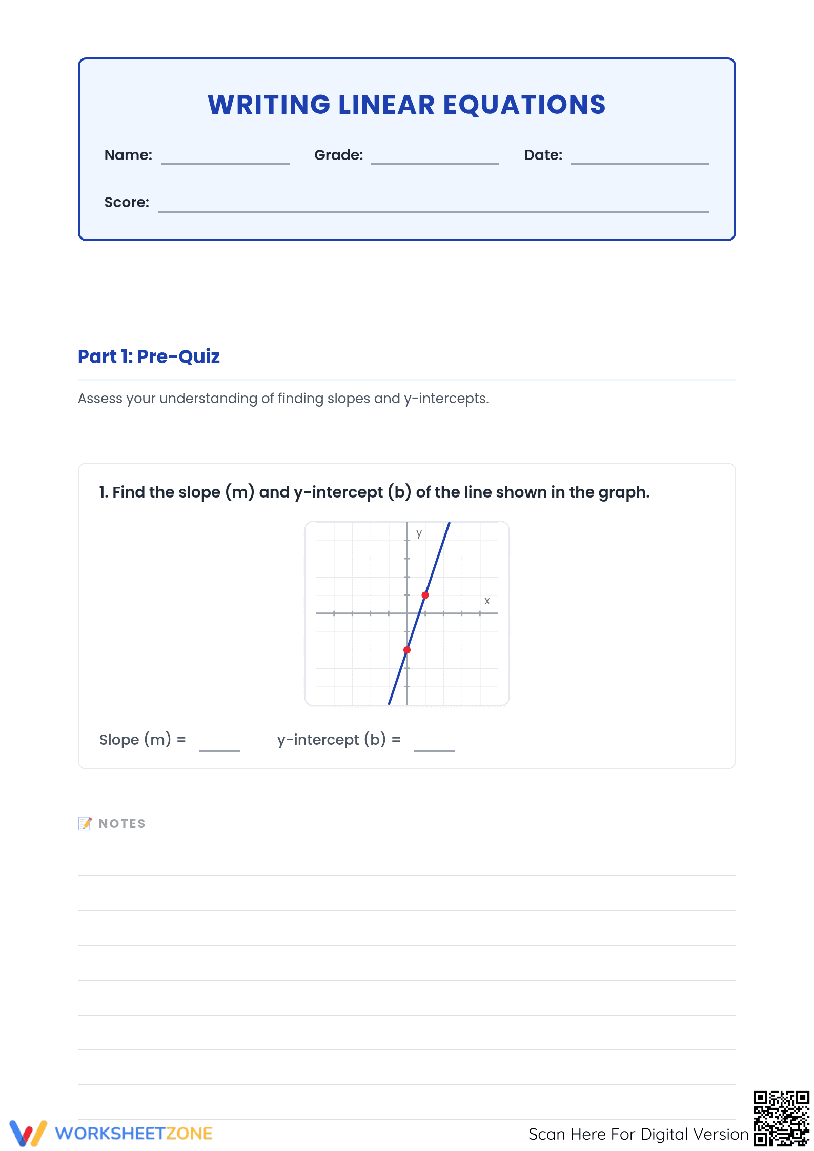 Essential Linear Equations Practice | Printable Grade 8 Math - Page 1