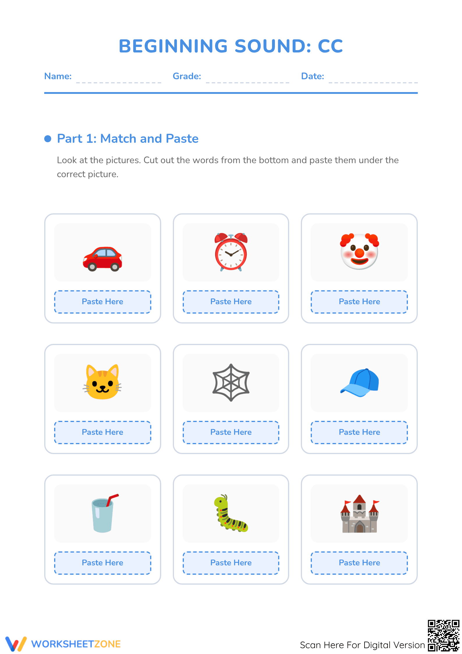 Beginning Sound C Worksheet | Grade K-2 Essential - Page 1