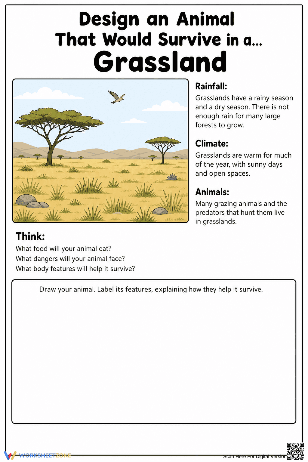 Grade 4 Animal Adaptations — Printable No-Prep Worksheet - Page 1