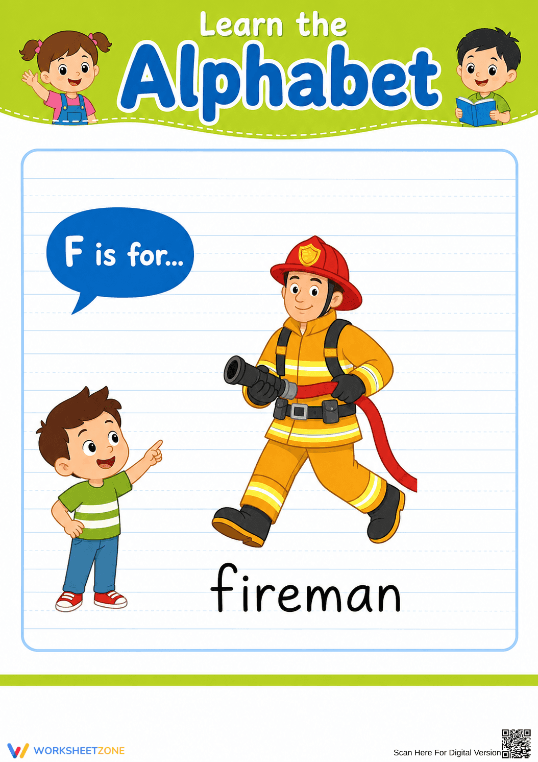 Printable Letter F Beginning Sound Worksheet | Grade K - Page 1