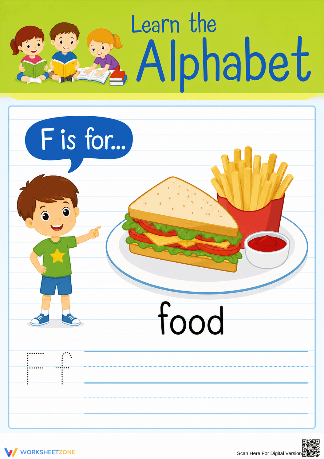 Letter F Beginning Sound Worksheet | Essential Grade K-1 - Page 1