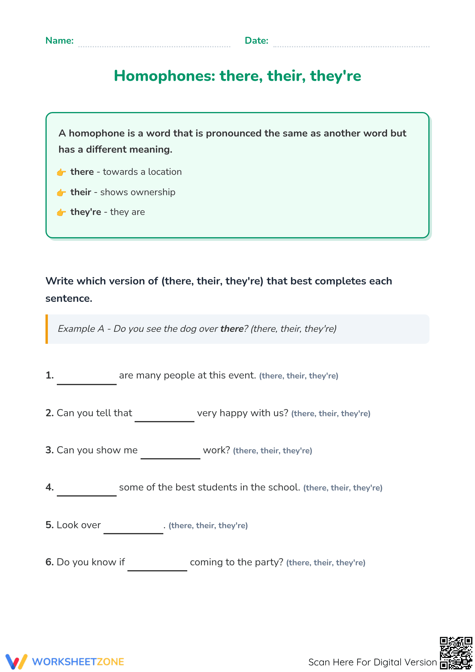 Grade 4 Homophones — Printable No-Prep Worksheet - Page 1