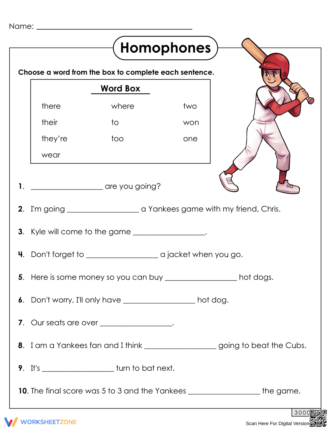 Grade 4 Homophones — Printable No-Prep Worksheet - Page 1