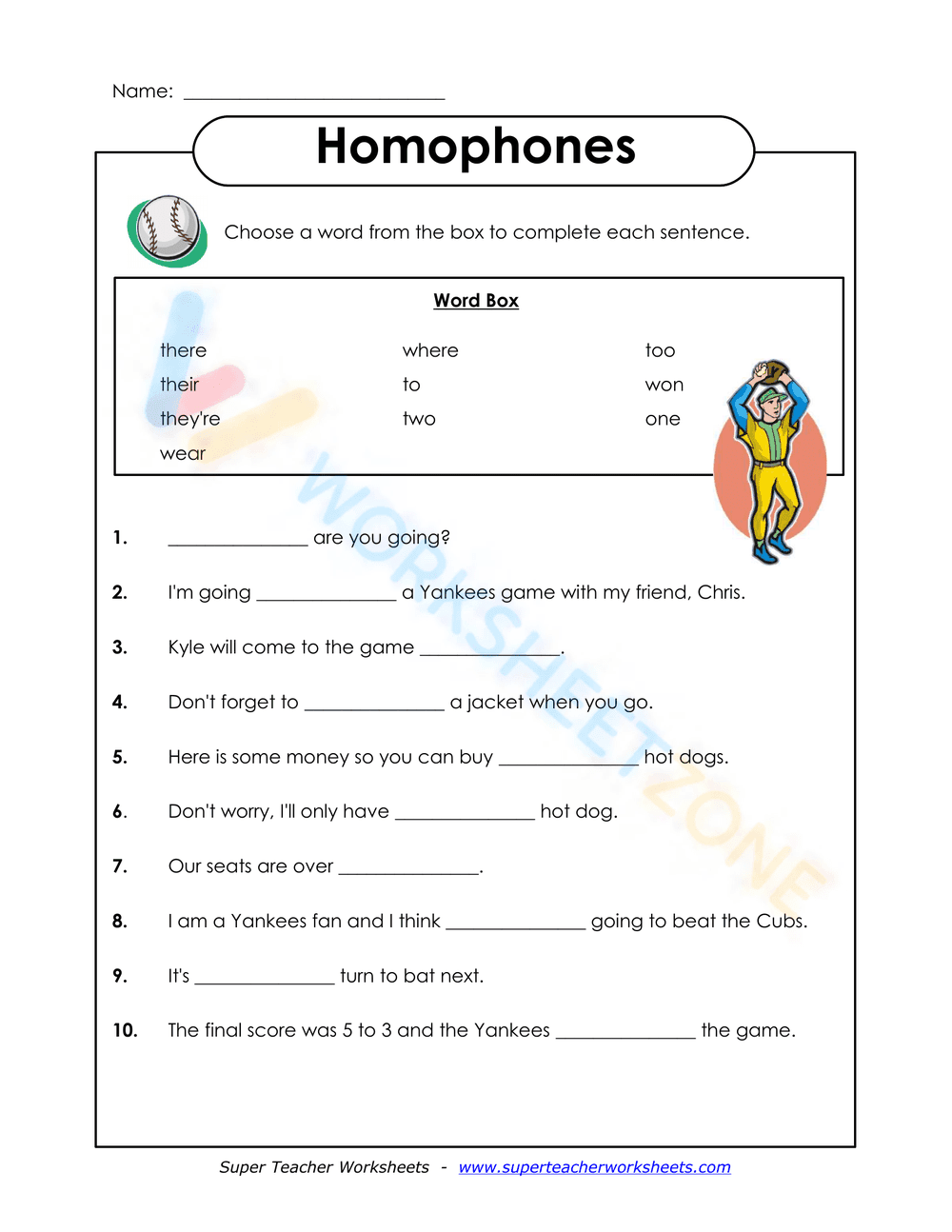 homophones worksheet 2 - Page 1