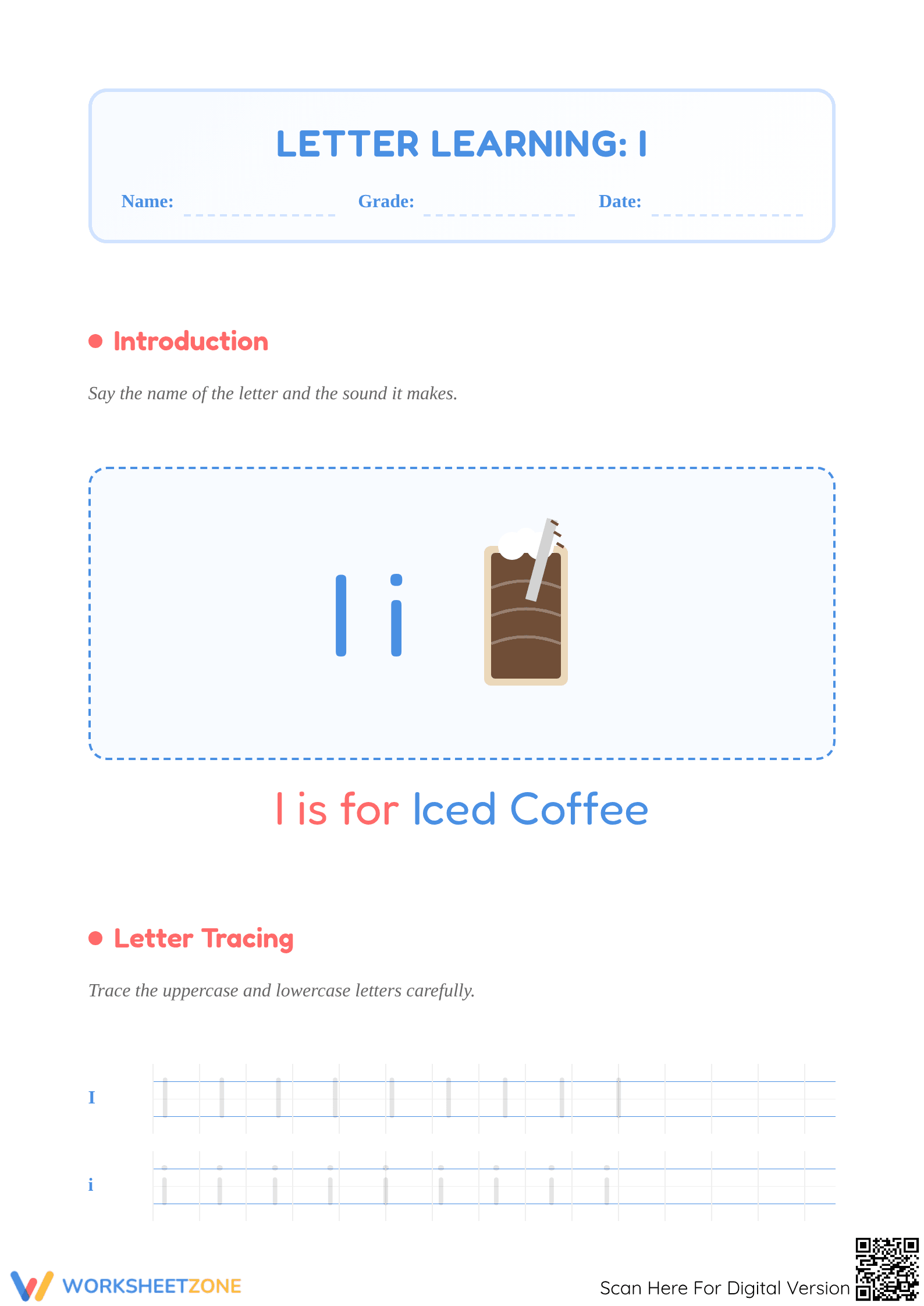 Letter I Beginning Sound Worksheet | Essential Grade K-2 - Page 1