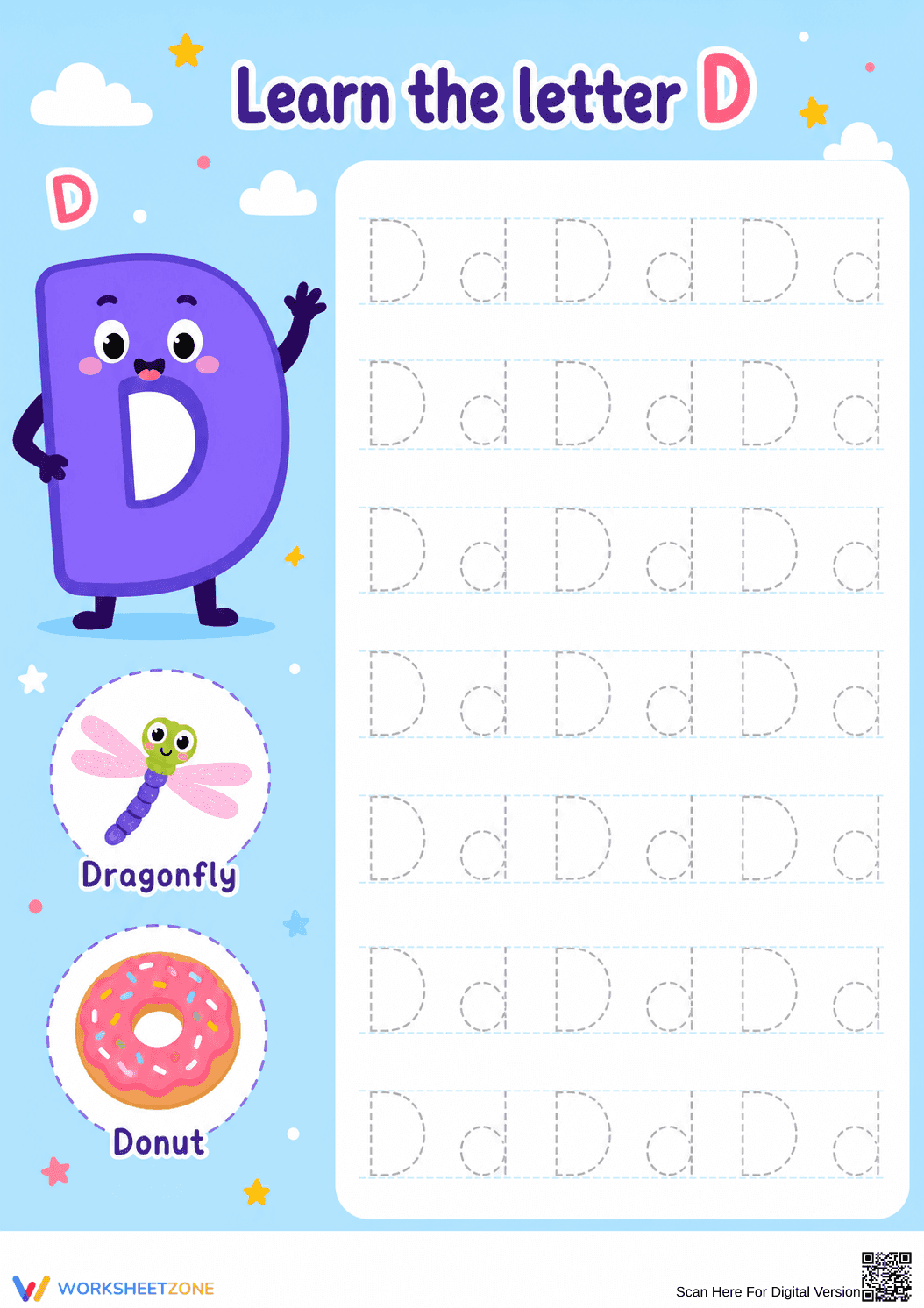Letter D Beginning Sound Worksheet | Grade K Essential - Page 1