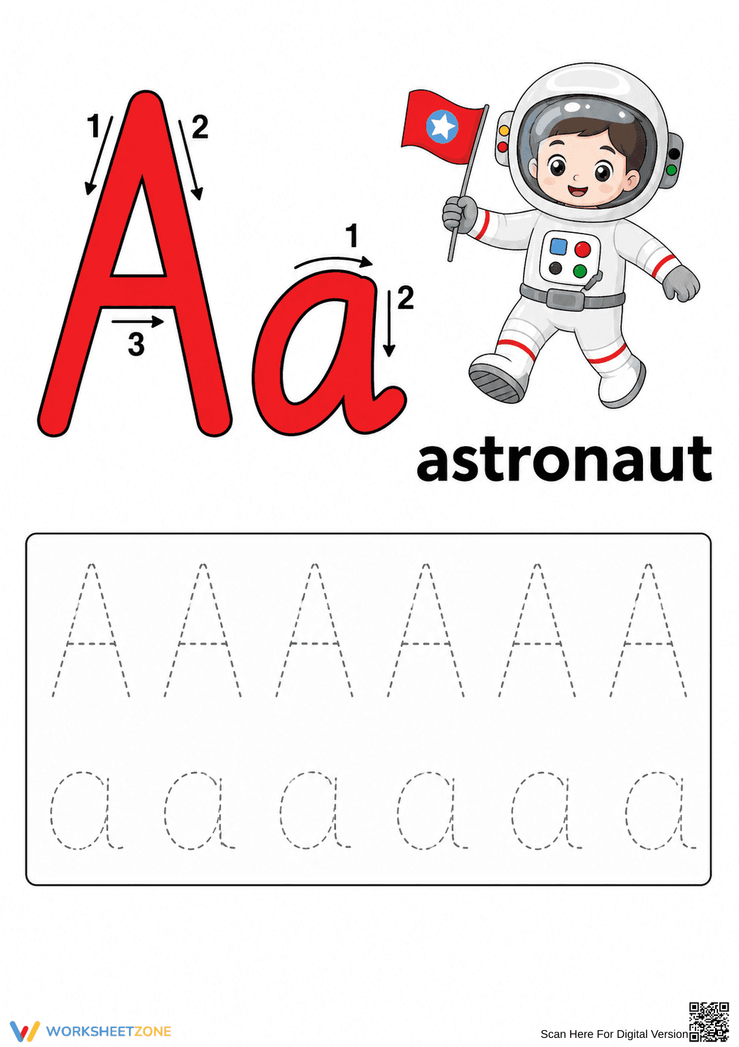 Letter A Beginning Sound Worksheet | Essential Grade K - Page 1