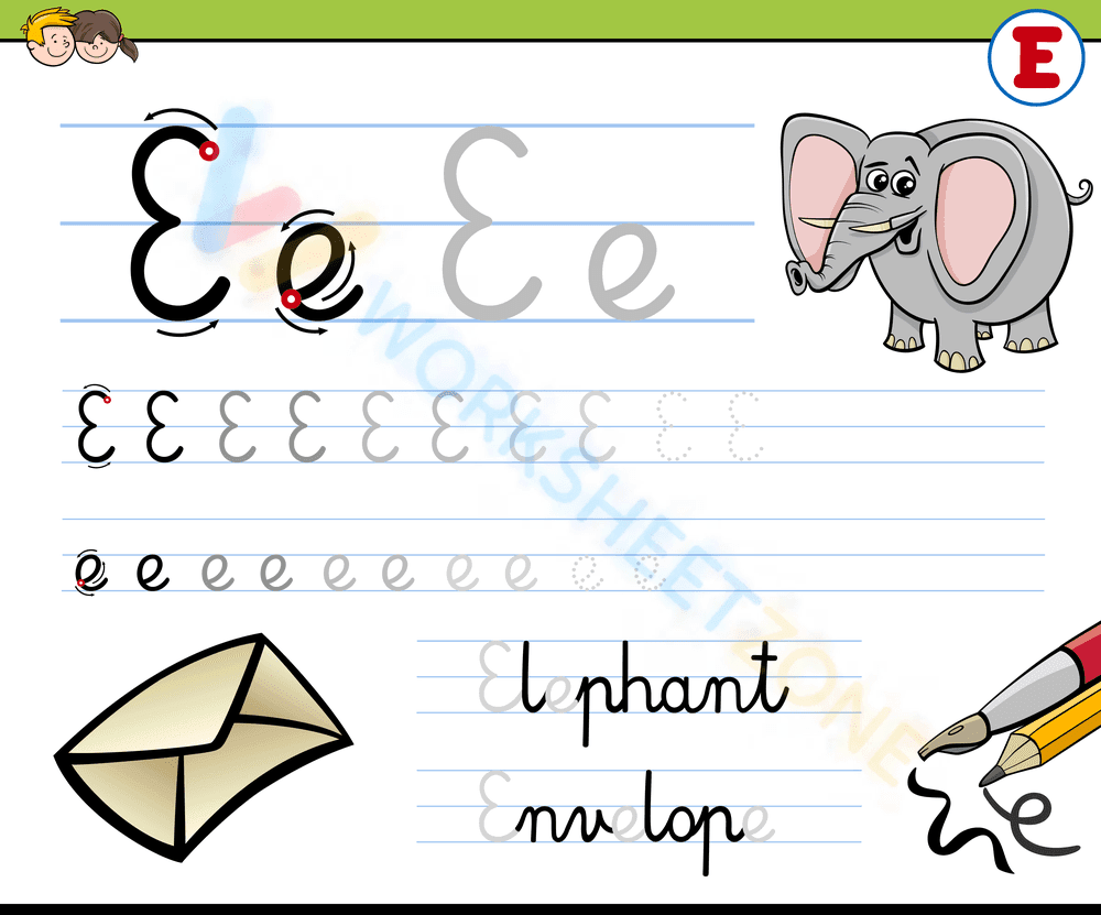 letter e beginning sound worksheets 19 - Page 1