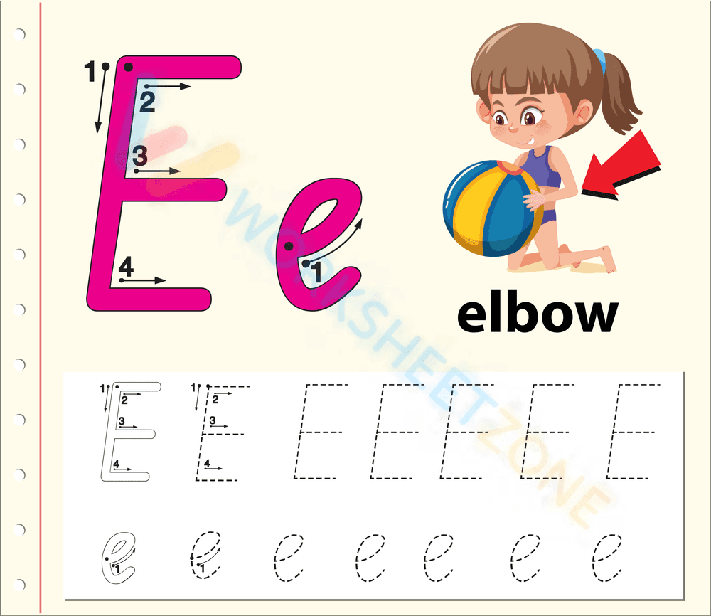 letter e beginning sound worksheets 20 - Page 1