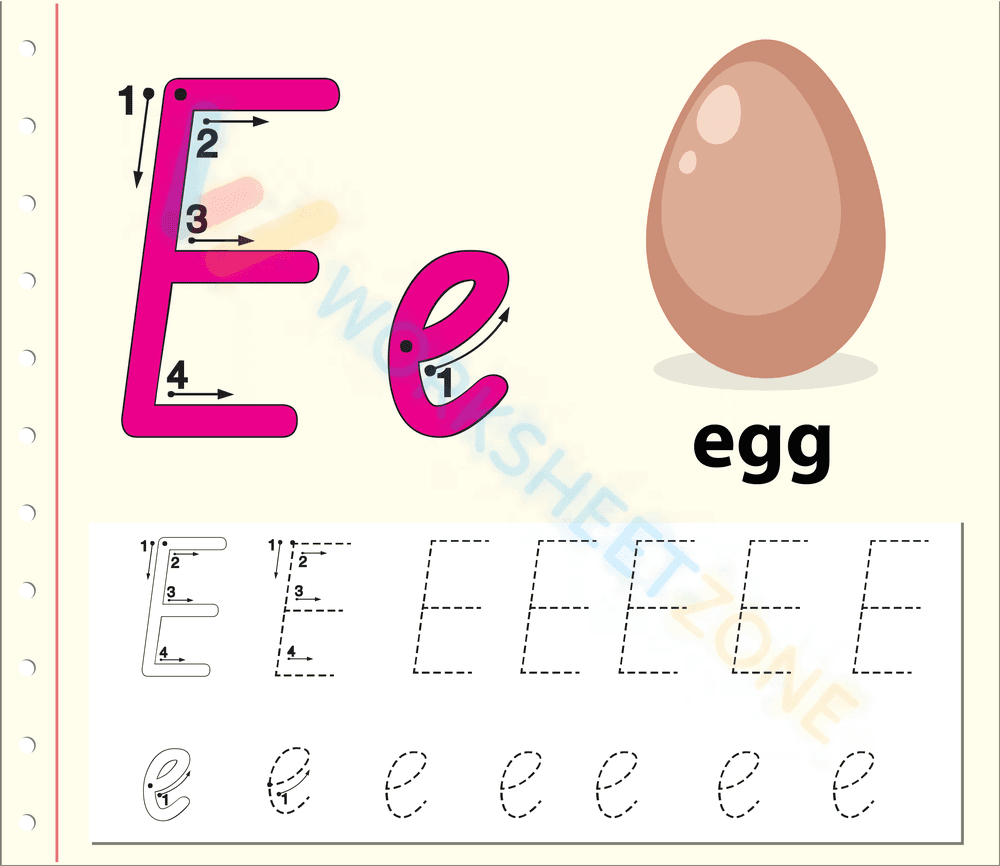 letter e beginning sound worksheets 26 - Page 1