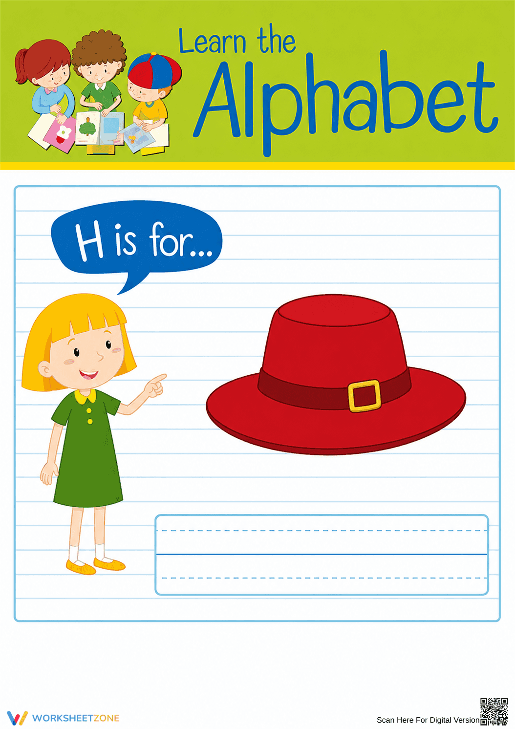 Printable Letter H Beginning Sound Worksheet | Grade K - Page 1