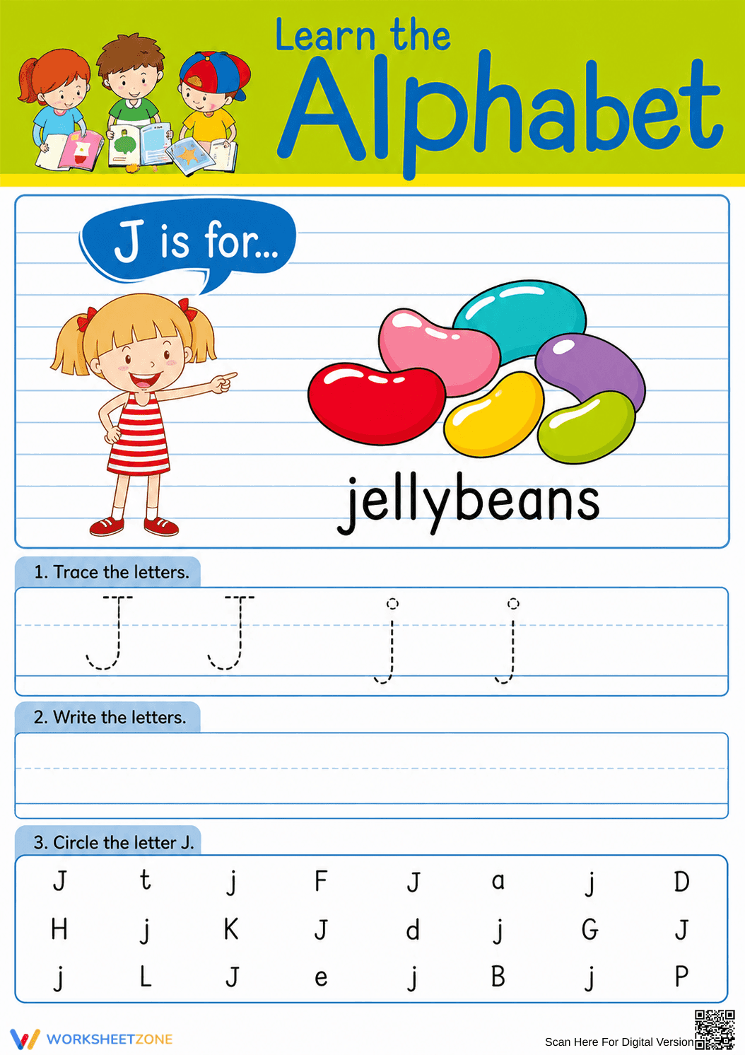 Essential Letter J Beginning Sound Worksheet | Grade K - Page 1