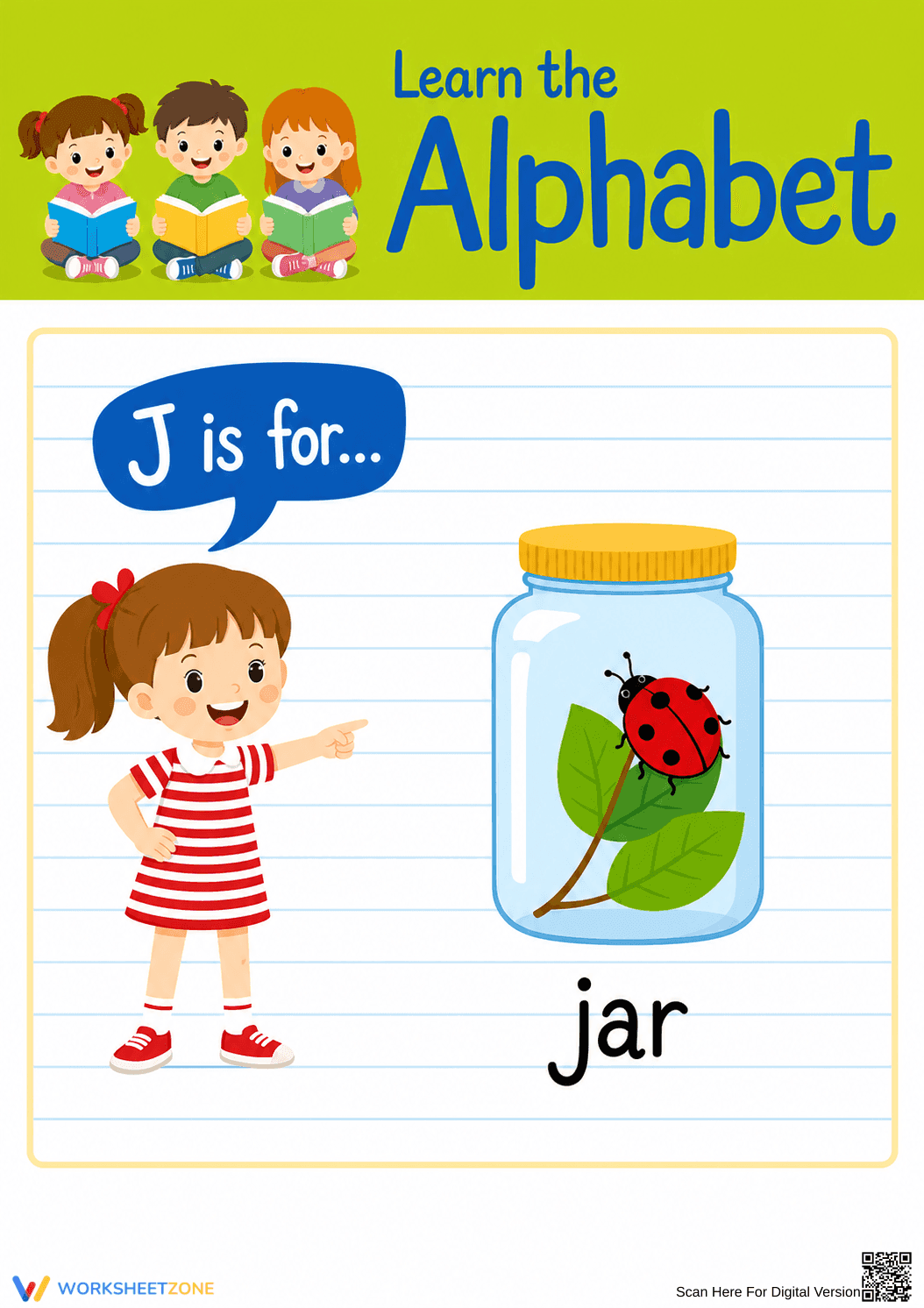 Letter J Beginning Sound — Printable No-Prep Worksheet - Page 1