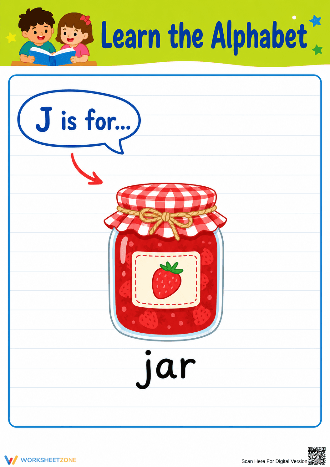 Printable Letter J Beginning Sound Worksheet | Grade K - Page 1